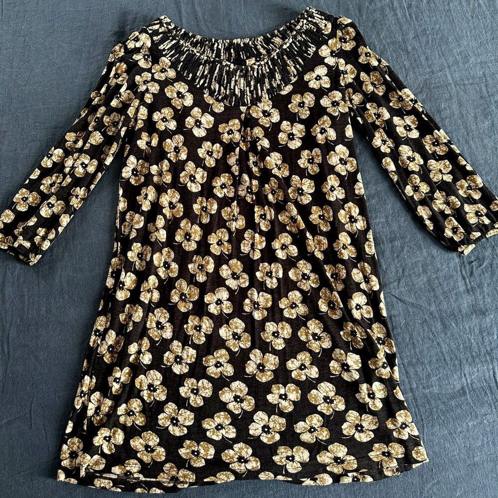 MaxMara Floral Dress with Detailed Knot-work Neckline